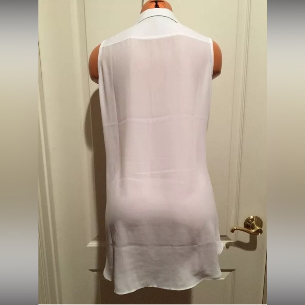 WHBM White Sheer Utility Tunic Top Size Petite Small PS SP NWOT $89 - Picture 3 of 5